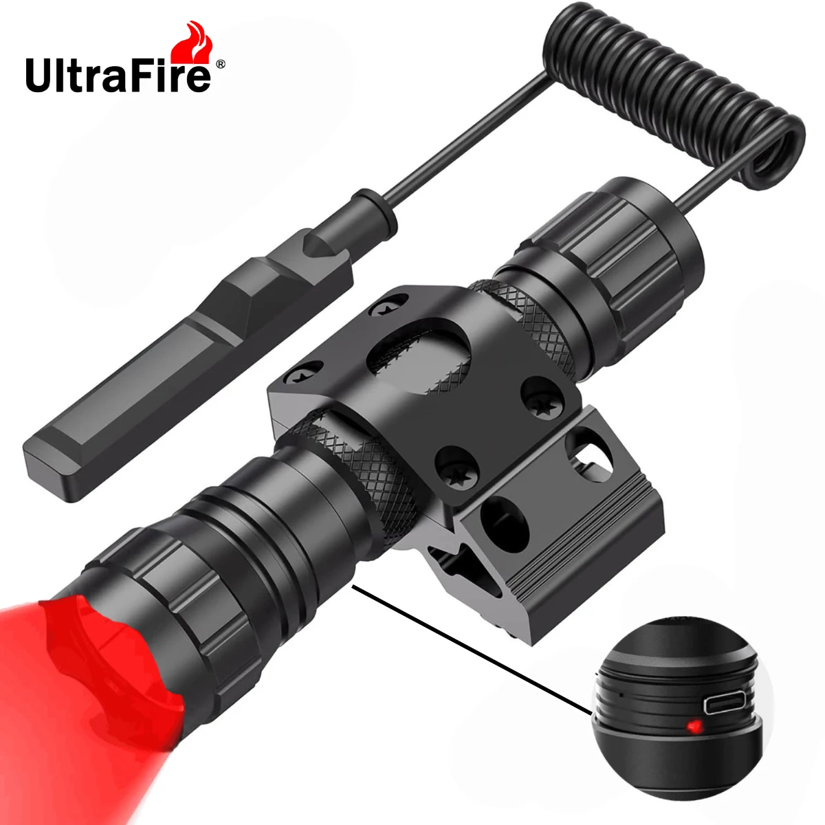Фонарь для охоты UltraFire WF-501BR Red, перезаряжаемый через USB, тактический светодиодный фонарь Coyote Hog для охоты на хищников на 250 ярдов с переключателем давления
Фонарь для охоты UltraFire WF-501BR Red, перезаряжаемый через USB, тактический светодиодный фонарь Coyote Hog для охоты на хищников на 250 ярдов с переключателем давления