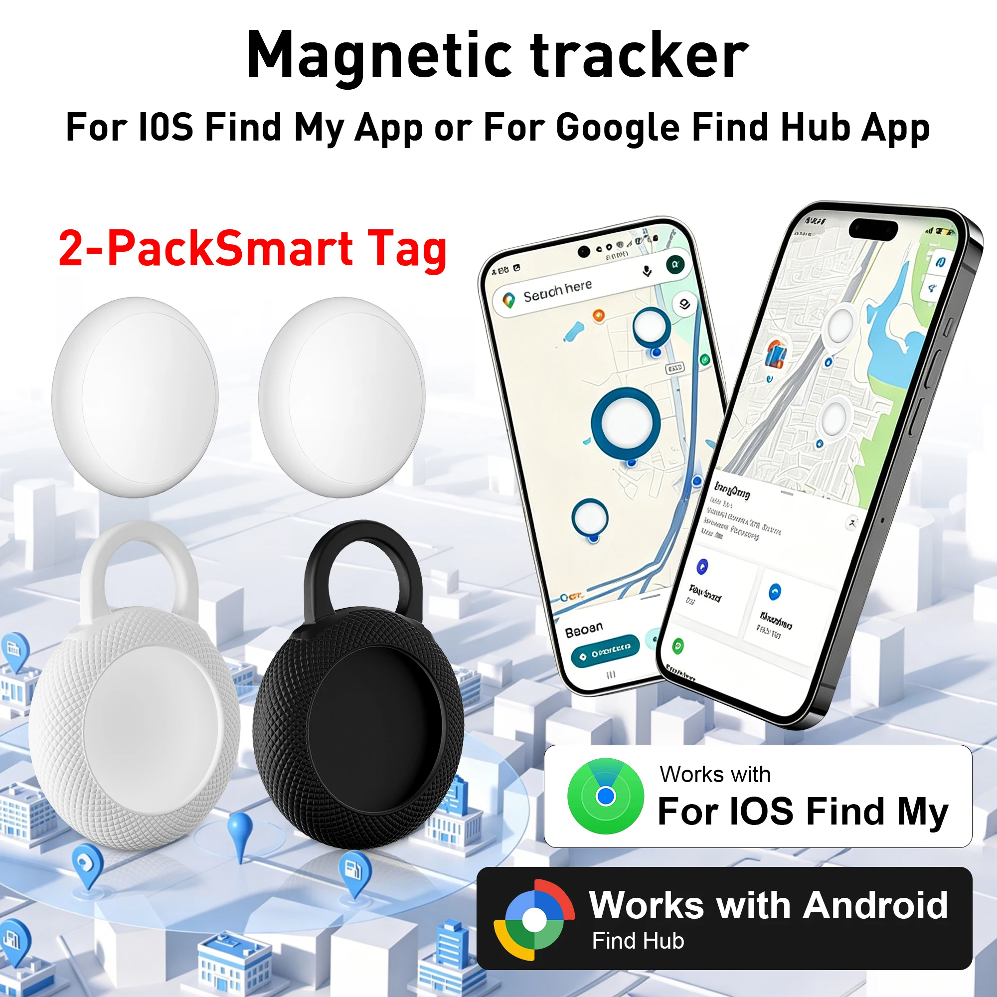 2PCS Dual system locator (suitable for IOS and Android systems), universal smart tag, short distance precise positioning,
2PCS Dual system locator (suitable for IOS and Android systems), universal smart tag, short distance precise positioning,