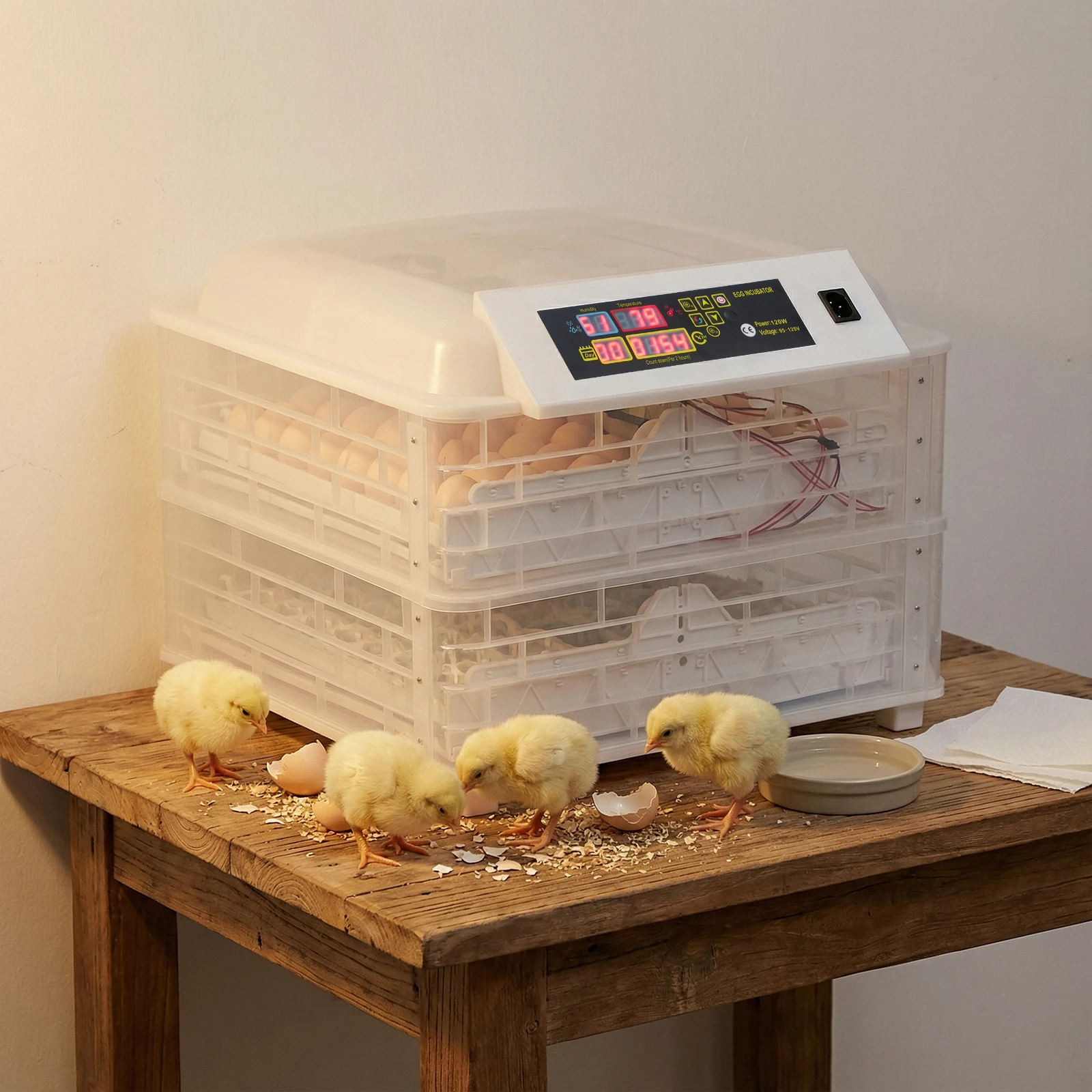 Egg Incubator with Candler & Water Injector
Egg Incubator with Candler & Water Injector