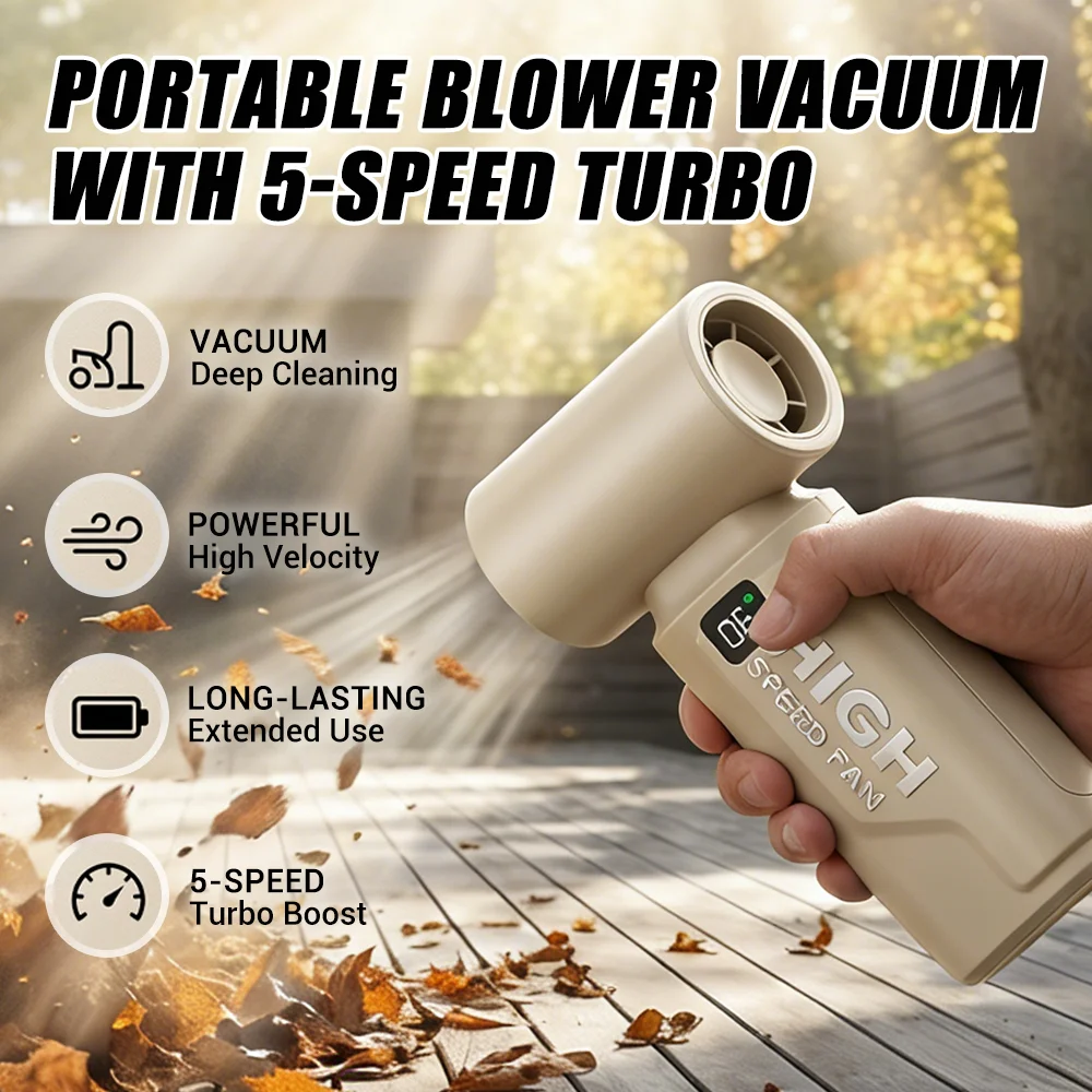 130,000RPM Air Blower Electric Turbo Violent Fan Brushless Motor High-Speed Turbo Fan,5 Gears Powerful Air Dust Blower 3 Nozzles
130,000RPM Air Blower Electric Turbo Violent Fan Brushless Motor High-Speed Turbo Fan,5 Gears Powerful Air Dust Blower 3 Nozzles