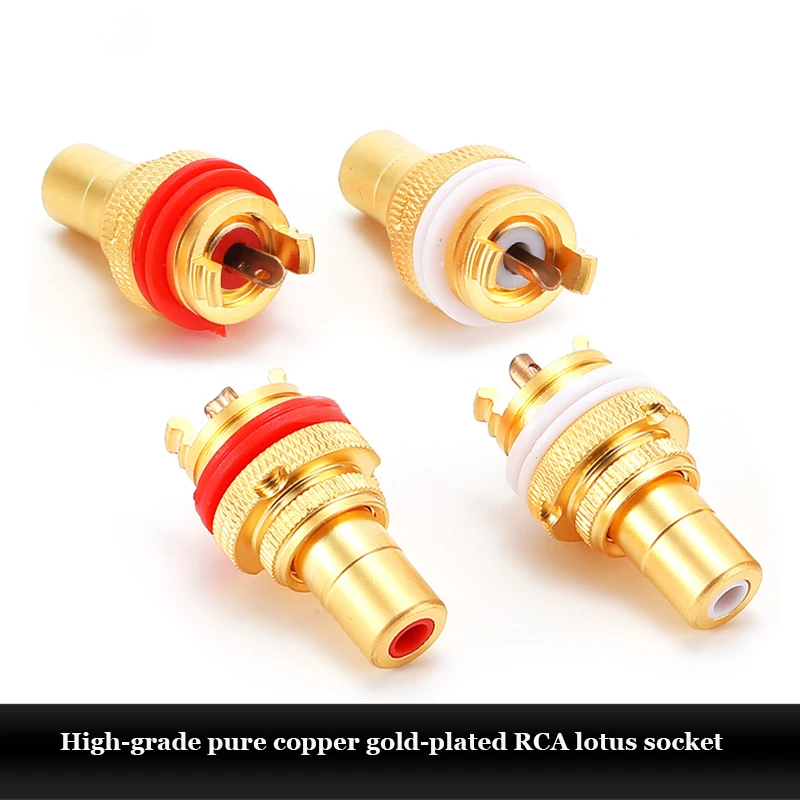 Gold-Plated Purple Copper RCA Female Jack Audio Terminal - HiFi Amplifier Soldering Connector, High Fidelity & Anti-Oxidation
Gold-Plated Purple Copper RCA Female Jack Audio Terminal - HiFi Amplifier Soldering Connector, High Fidelity & Anti-Oxidation