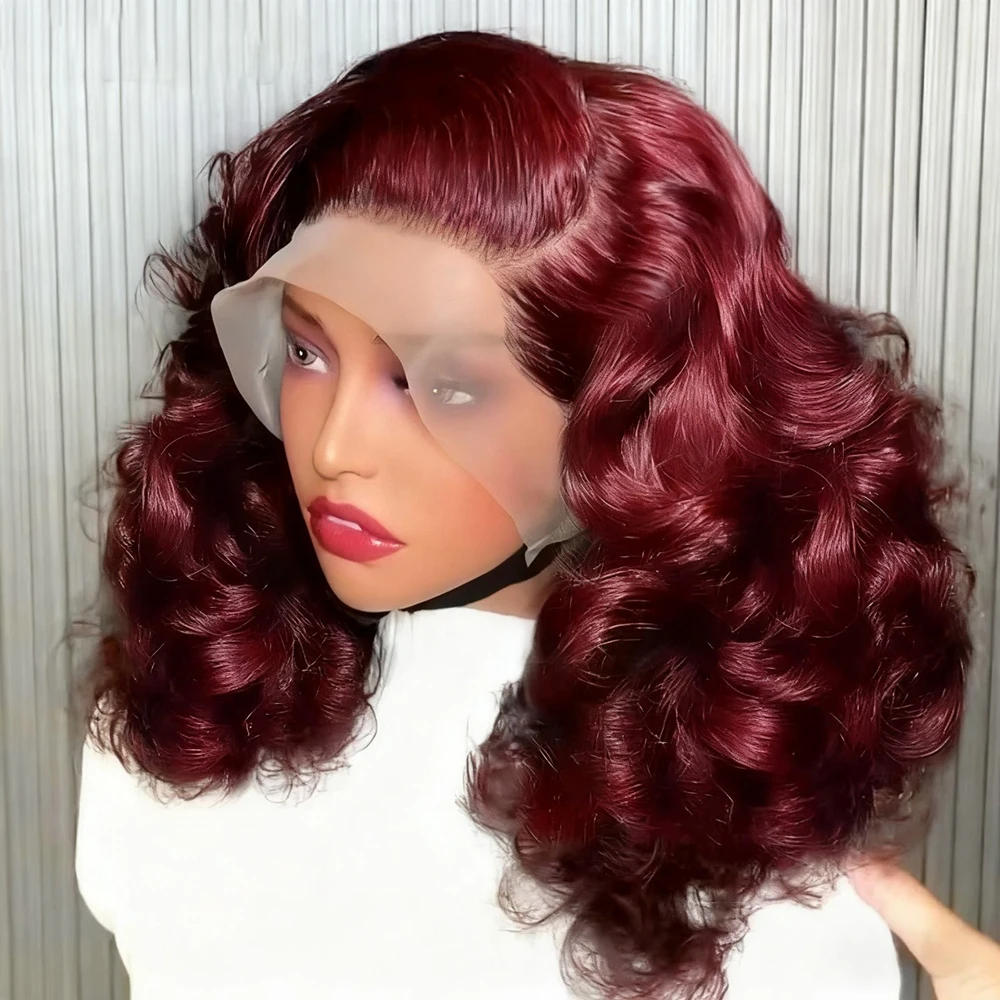 180% Density 99J Burgundy 13X4 Lace Front Wig Body Wave Short Bob Wigs Human Hair Pre Plucked Brazilian Remy Hair For Women
180% Density 99J Burgundy 13X4 Lace Front Wig Body Wave Short Bob Wigs Human Hair Pre Plucked Brazilian Remy Hair For Women