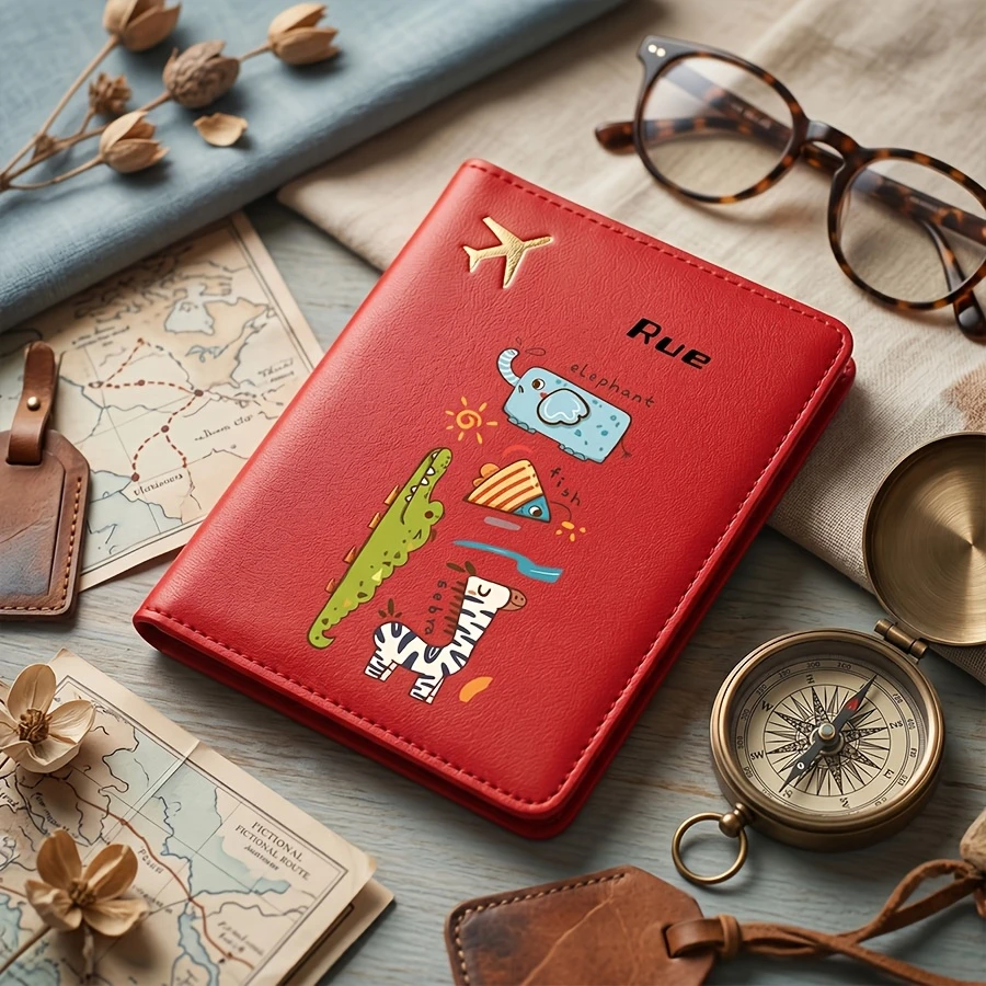 Custom Name Airplane Logo Passport Wallet, Synthetic Leather Cartoon Travel Pouch for Men Women Family Vacation Essentials
Custom Name Airplane Logo Passport Wallet, Synthetic Leather Cartoon Travel Pouch for Men Women Family Vacation Essentials