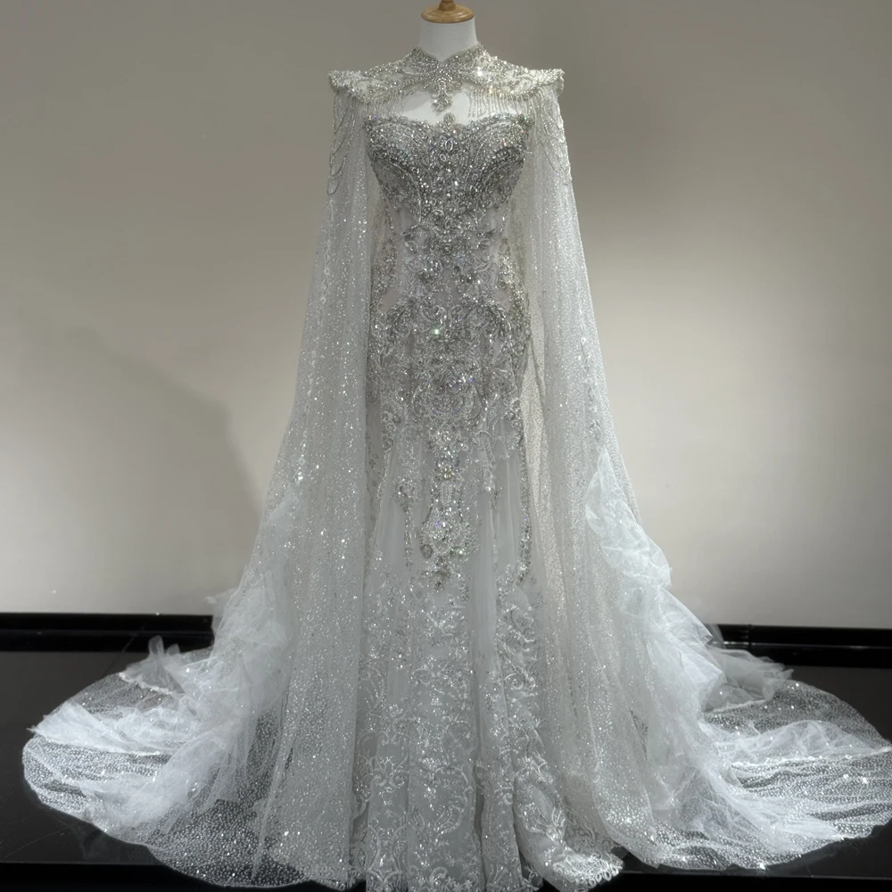 Wholesale Wedding Dress With Cape Lace Crystal Sequins Mermaid Sleeveless Strapless Bride Dress Robe De Mariee
Wholesale Wedding Dress With Cape Lace Crystal Sequins Mermaid Sleeveless Strapless Bride Dress Robe De Mariee