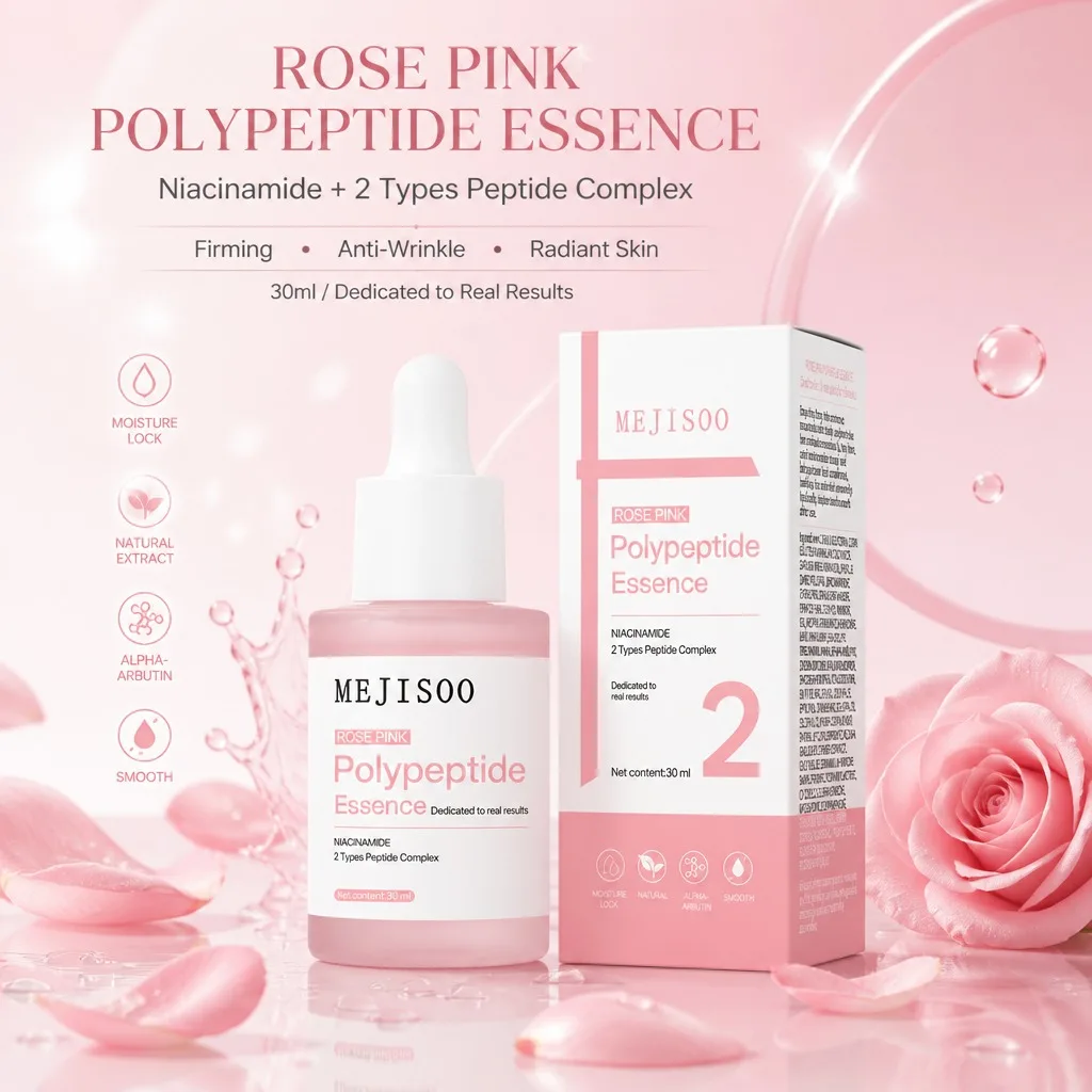 Rose Pink Peptide Essence – Niacinamide Anti-Wrinkle Serum Tightens Skin Improves Elasticity Daily Hydrating Facial Care
Rose Pink Peptide Essence – Niacinamide Anti-Wrinkle Serum Tightens Skin Improves Elasticity Daily Hydrating Facial Care