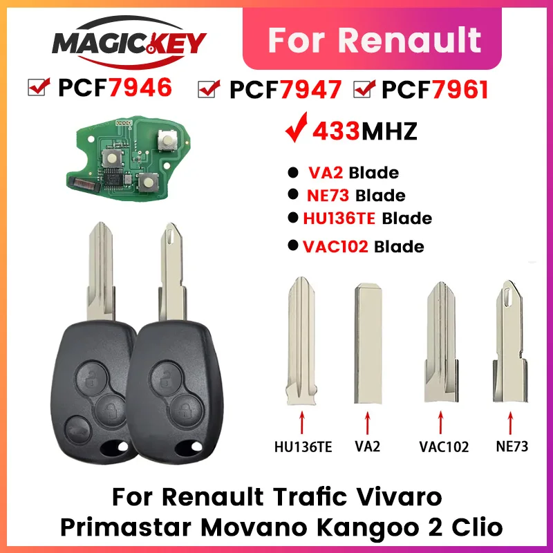 4A PCF7961M ID46 PCF7946/7947 433MHz Car Remote Key For Renault Megane Duster Modus Clio 3 Twingo DACIA Logan Sandero Kangoo
4A PCF7961M ID46 PCF7946/7947 433MHz Car Remote Key For Renault Megane Duster Modus Clio 3 Twingo DACIA Logan Sandero Kangoo
