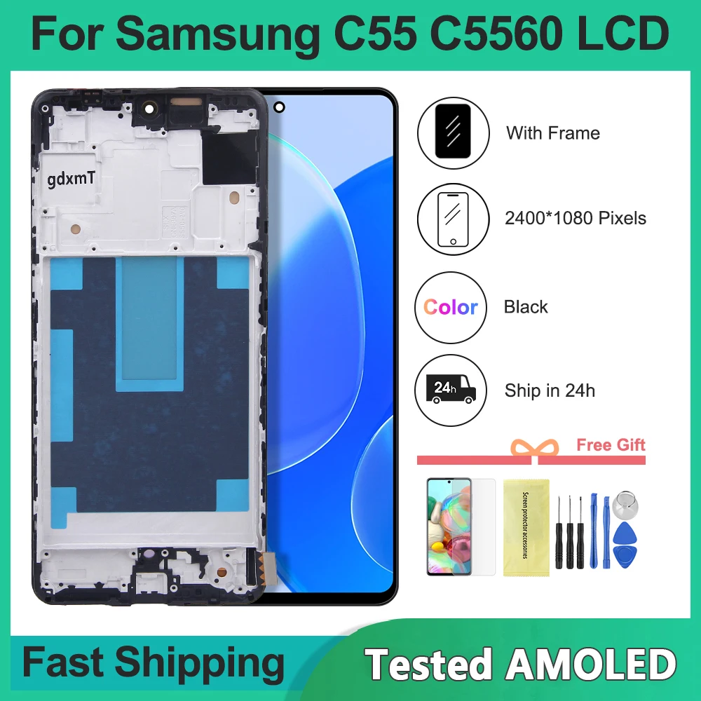 Для Samsung C55 M55 SM-C5560 SM-M556B ЖК-дисплей 6,7 дюйма AMOLED сенсорный экран планшета с рамкой в сборе
Для Samsung C55 M55 SM-C5560 SM-M556B ЖК-дисплей 6,7 дюйма AMOLED сенсорный экран планшета с рамкой в сборе