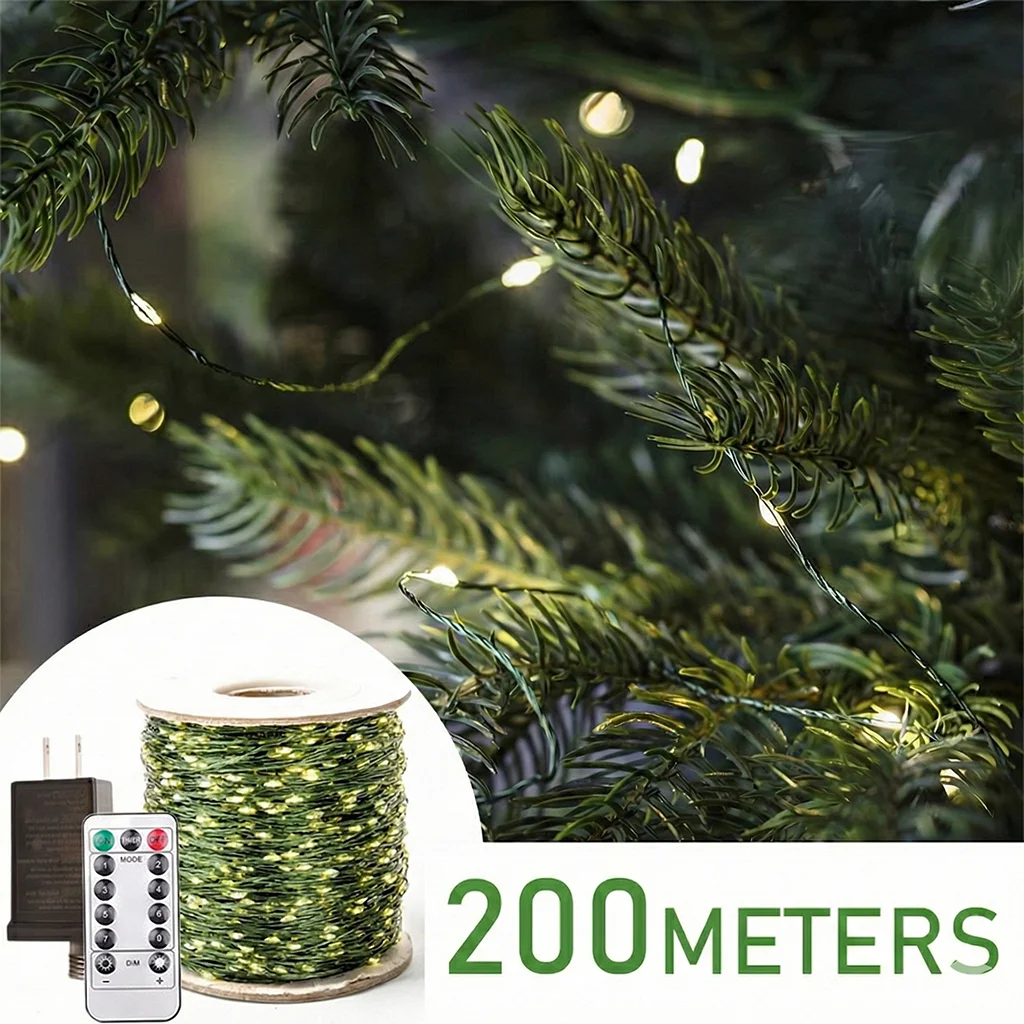 Outdoor Twinkle LED String Lights Green Cable 2000 LEDs Dimmable Fairy Light with Remote Waterproof for Yard Garden Wedding US
Outdoor Twinkle LED String Lights Green Cable 2000 LEDs Dimmable Fairy Light with Remote Waterproof for Yard Garden Wedding US
