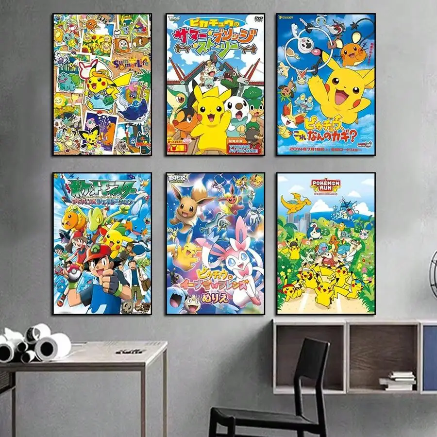 Pokemon Cartoon Anime Posters Starry Pikachu Eevee Meow Children's Room Wall Art Canvas Painting Living Bedroom Home Decoration
Pokemon Cartoon Anime Posters Starry Pikachu Eevee Meow Children's Room Wall Art Canvas Painting Living Bedroom Home Decoration