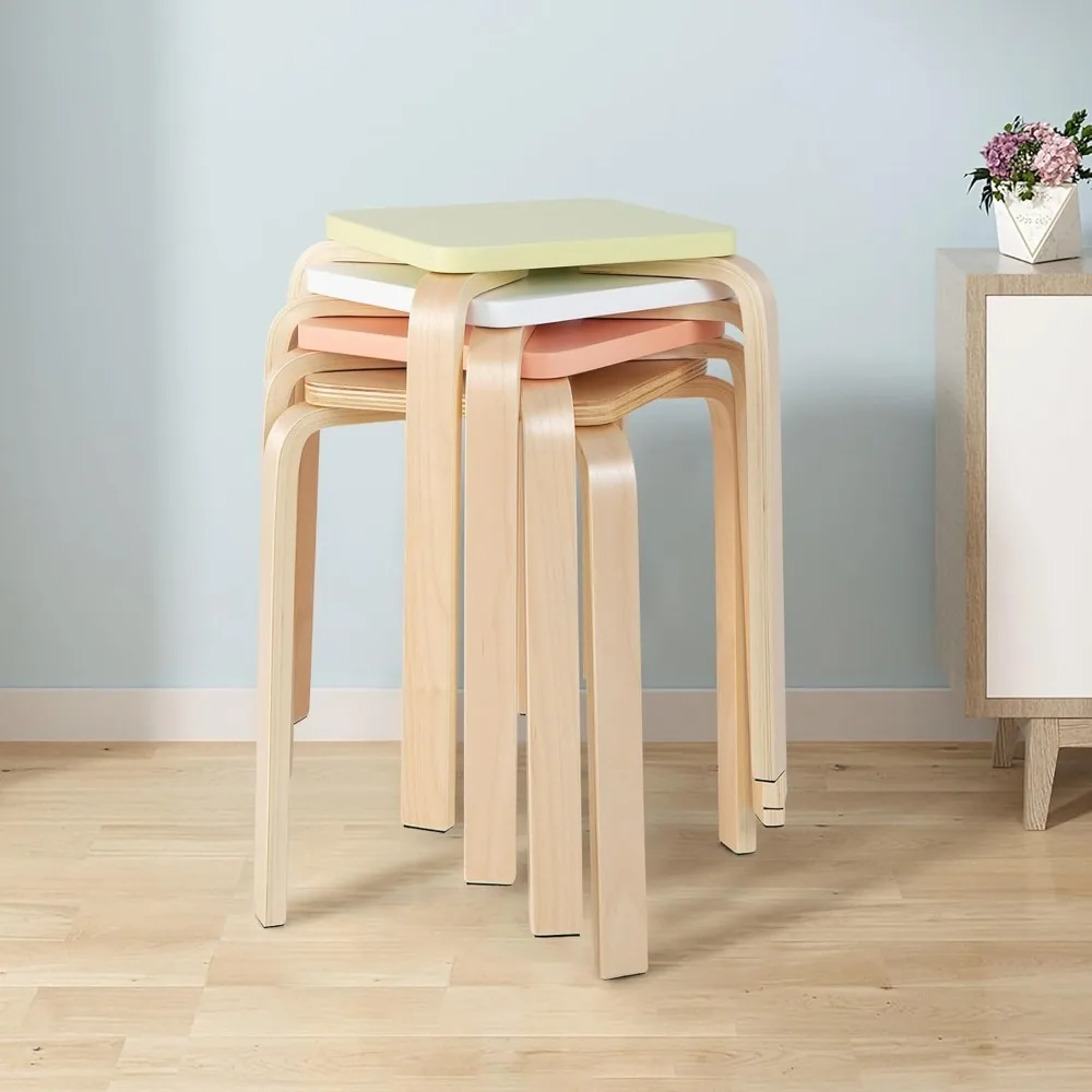 Portable Wooden Stack Stools Set of 4, 18” Height Backless Square Stools with Anti-Slip Foot Pad, Stackable Morden Counter Chai
Portable Wooden Stack Stools Set of 4, 18” Height Backless Square Stools with Anti-Slip Foot Pad, Stackable Morden Counter Chai
