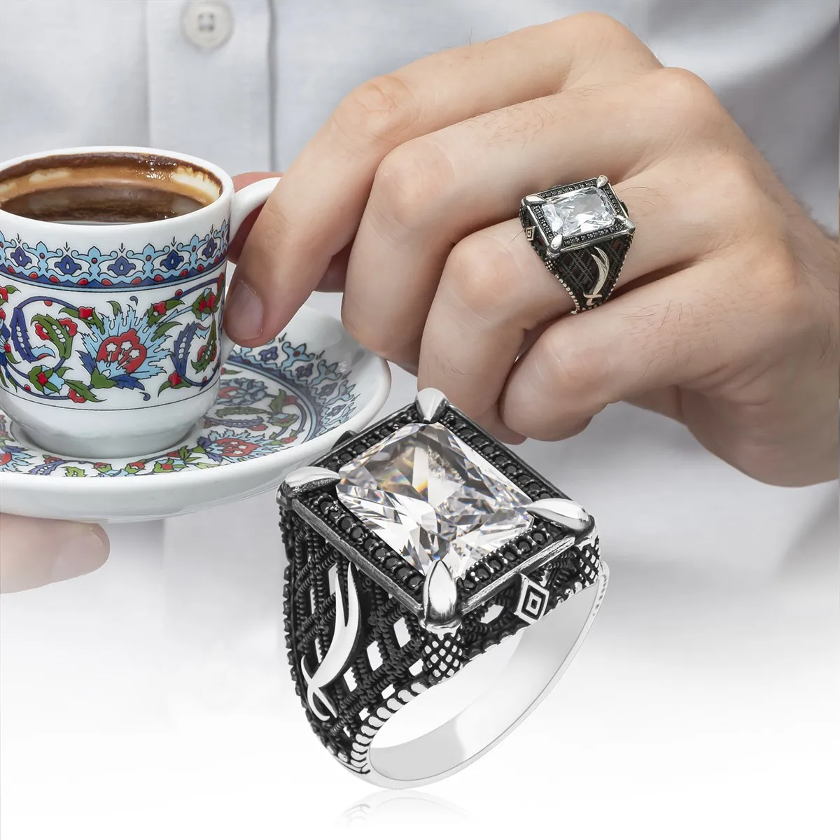 Zulfikar 925 Sterling Silver Ring for Men Crystal Stone Jewelry Fashion Vintage Gift Onyx Aqeq Mens Rings All Size
Zulfikar 925 Sterling Silver Ring for Men Crystal Stone Jewelry Fashion Vintage Gift Onyx Aqeq Mens Rings All Size