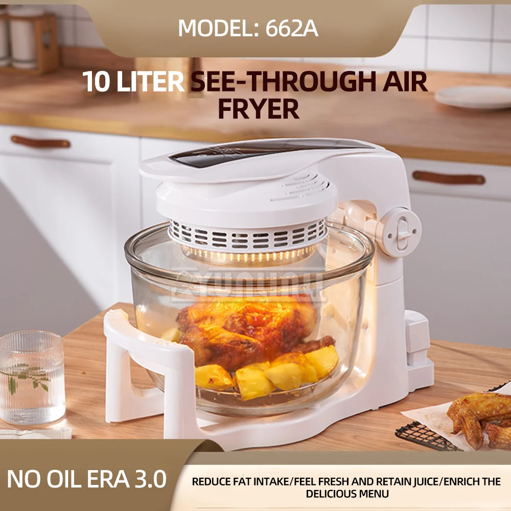 10L Air Fryer Household Glass Large Capacity Visible Air Fryer Multifunctiona Electric Fryer
10L Air Fryer Household Glass Large Capacity Visible Air Fryer Multifunctiona Electric Fryer