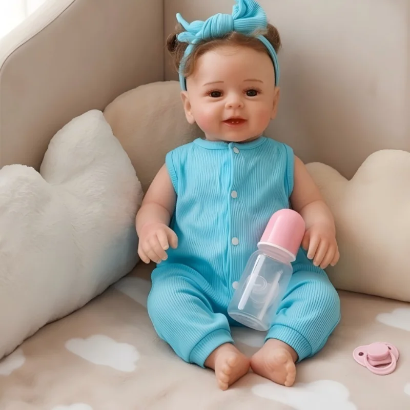 20" Smiling Reborn Baby Doll, Full Silicone Realistic Newborn with Blue Outfit & Accessories, Collectible Toy for Kids
20" Smiling Reborn Baby Doll, Full Silicone Realistic Newborn with Blue Outfit & Accessories, Collectible Toy for Kids