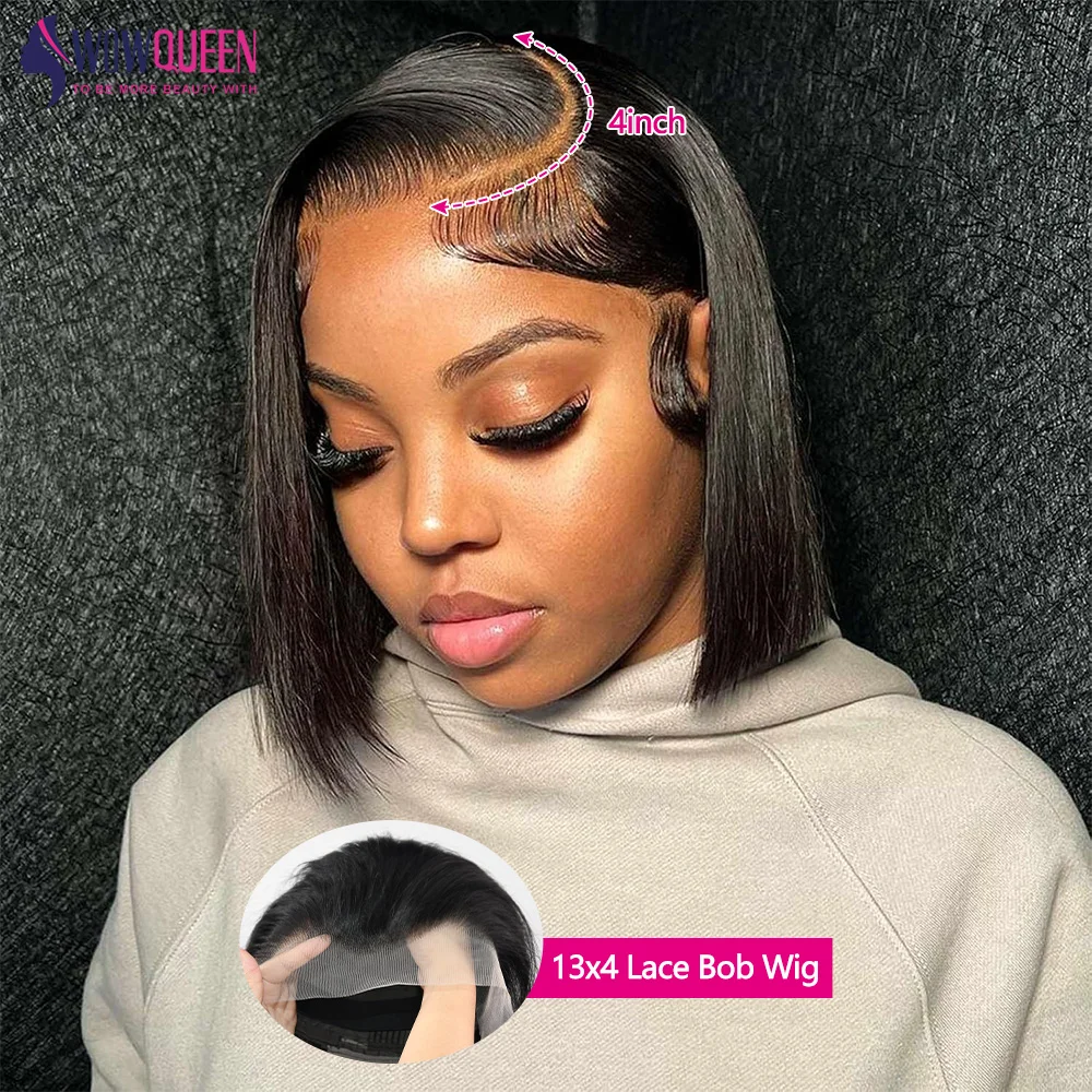 Bob Wig Human Hair 13X4 Lace Front Wig Short Straight Frontal Bob Wig Transparent Lace Pre Plucked With Baby Hair 180% Density
Bob Wig Human Hair 13X4 Lace Front Wig Short Straight Frontal Bob Wig Transparent Lace Pre Plucked With Baby Hair 180% Density