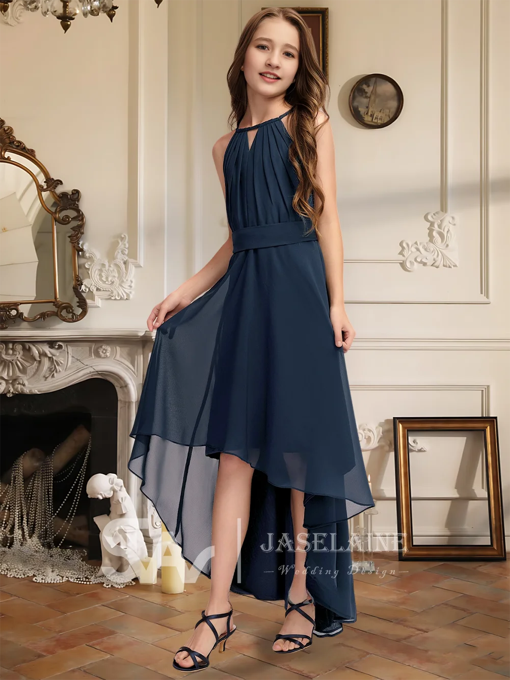 A Kids A-Line Halter Asymmetrical Chiffon Junior Bridesmaid Dress Bow Pleated Flower Girl Dress For Girls Party Wedding Formal
A Kids A-Line Halter Asymmetrical Chiffon Junior Bridesmaid Dress Bow Pleated Flower Girl Dress For Girls Party Wedding Formal