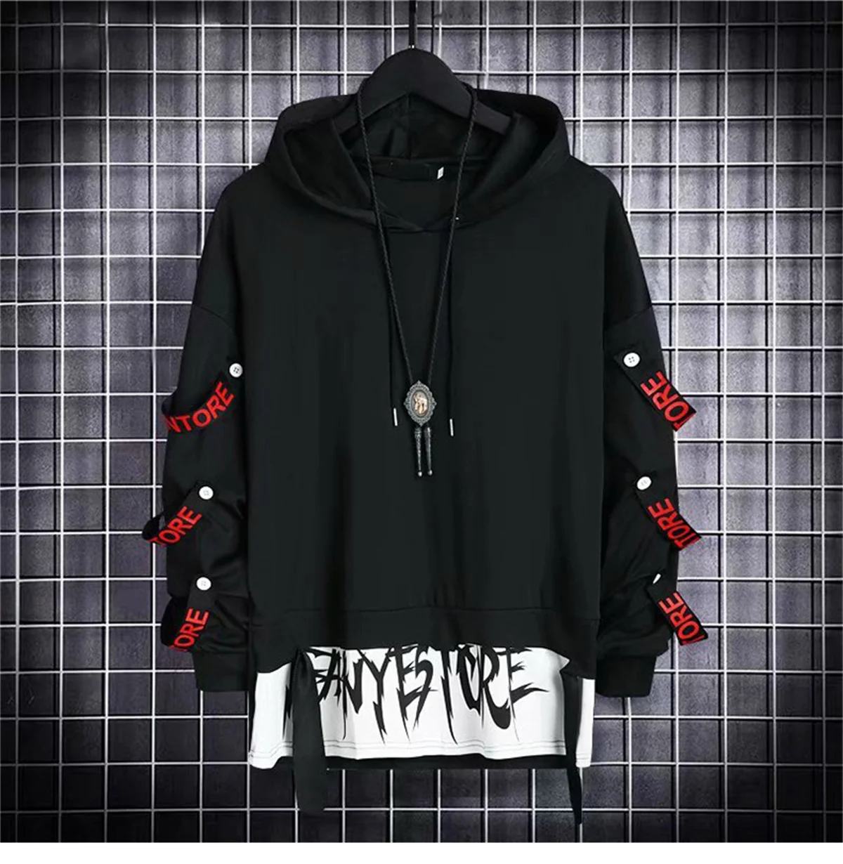 Spring /Autumn Men's Sweater Retro Mock Two-Piece Hooded Korean Hip Hop Print Sweatshirt Loose Hoodie Male Fleece Padded Jacket
Spring /Autumn Men's Sweater Retro Mock Two-Piece Hooded Korean Hip Hop Print Sweatshirt Loose Hoodie Male Fleece Padded Jacket