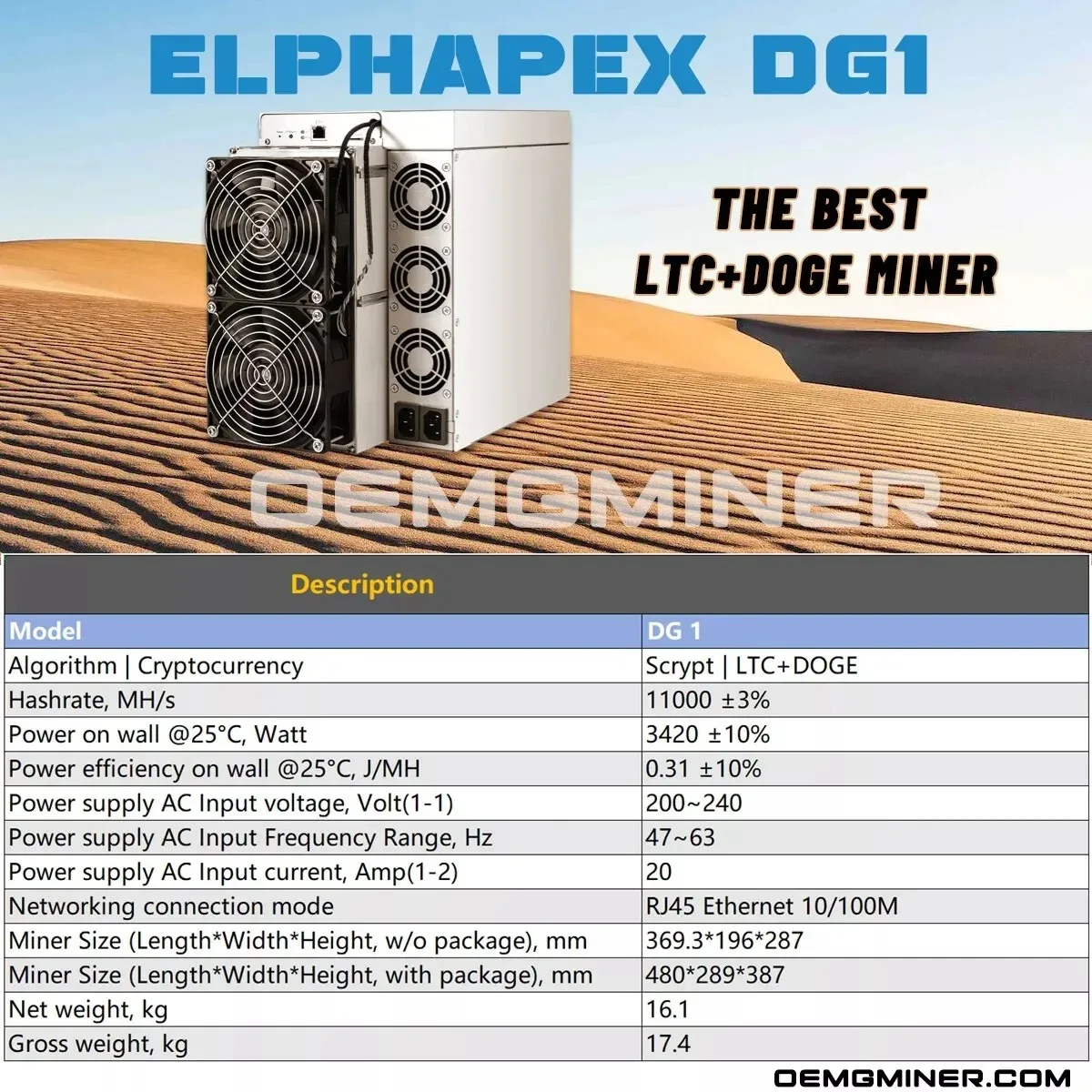 ST ДОСТУПНЫЙ НА СКЛАДЕ Elphapex DG1 Miner 11000MHs 3420W LTC DOGE Crypto Hardware Алгоритм шифрования678
ST ДОСТУПНЫЙ НА СКЛАДЕ Elphapex DG1 Miner 11000MHs 3420W LTC DOGE Crypto Hardware Алгоритм шифрования678