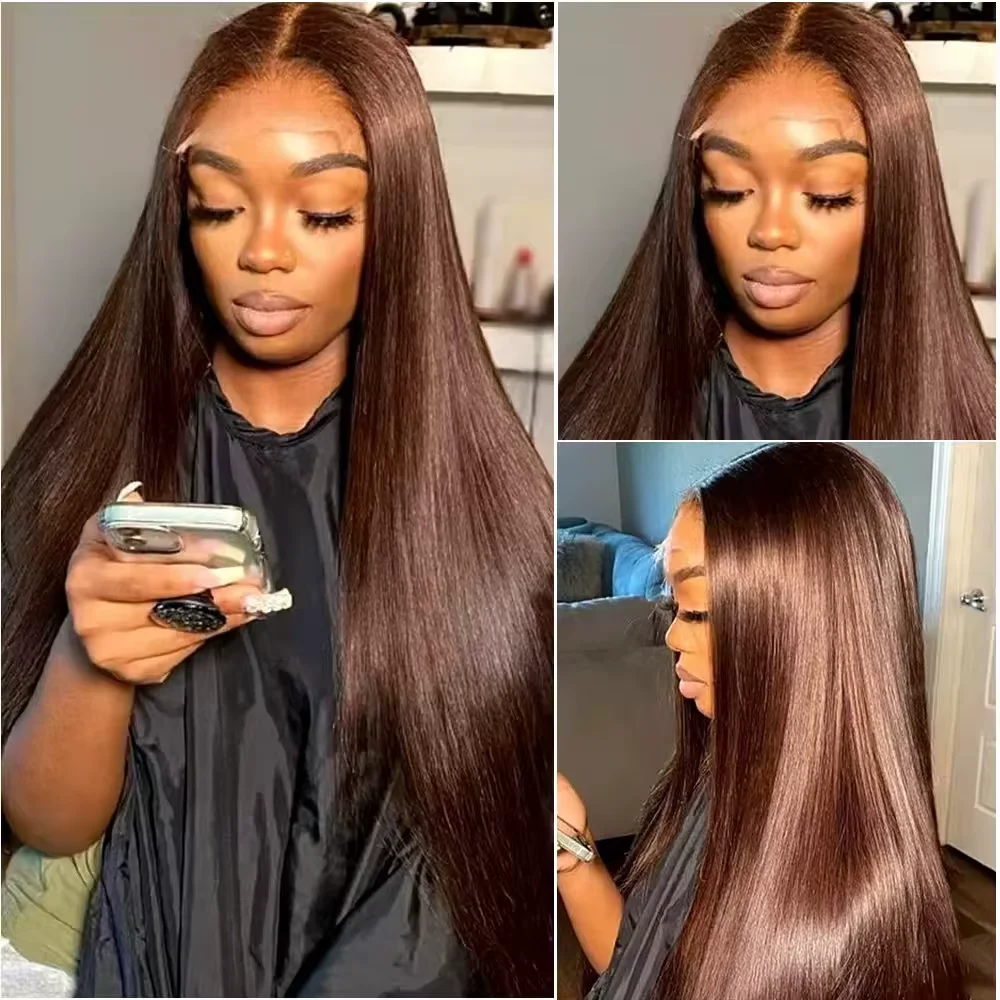 300 Density Brown HD Lace Frontal Wigs 13x4 Bone Straight Human Hair For Women Chocolate Brown Front Wig With Baby Hair
300 Density Brown HD Lace Frontal Wigs 13x4 Bone Straight Human Hair For Women Chocolate Brown Front Wig With Baby Hair