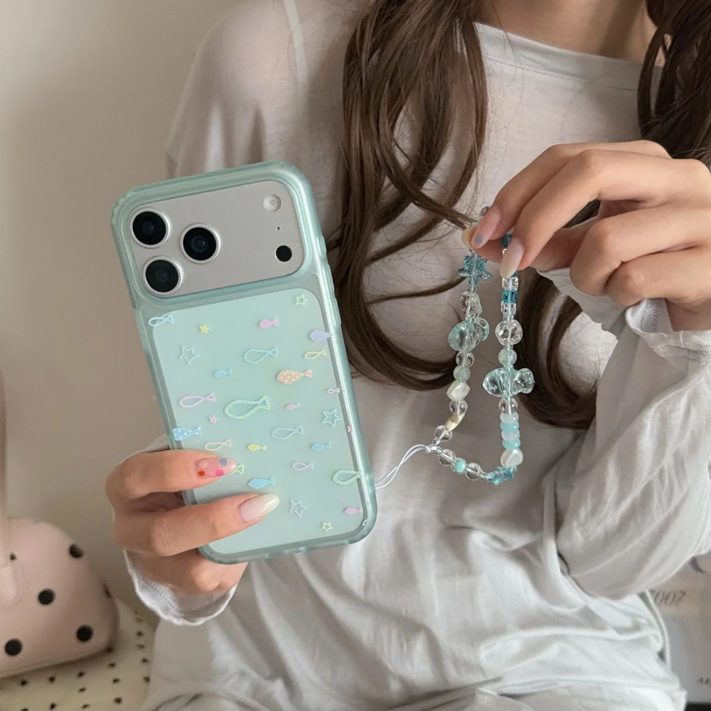 Ins Cute Little Fish Stars Phone case for iPhone 17 16 Pro 15 16 17 Pro Max Cover With Chain Case Silicone Shockproof Cover Capa
Ins Cute Little Fish Stars Phone case for iPhone 17 16 Pro 15 16 17 Pro Max Cover With Chain Case Silicone Shockproof Cover Capa