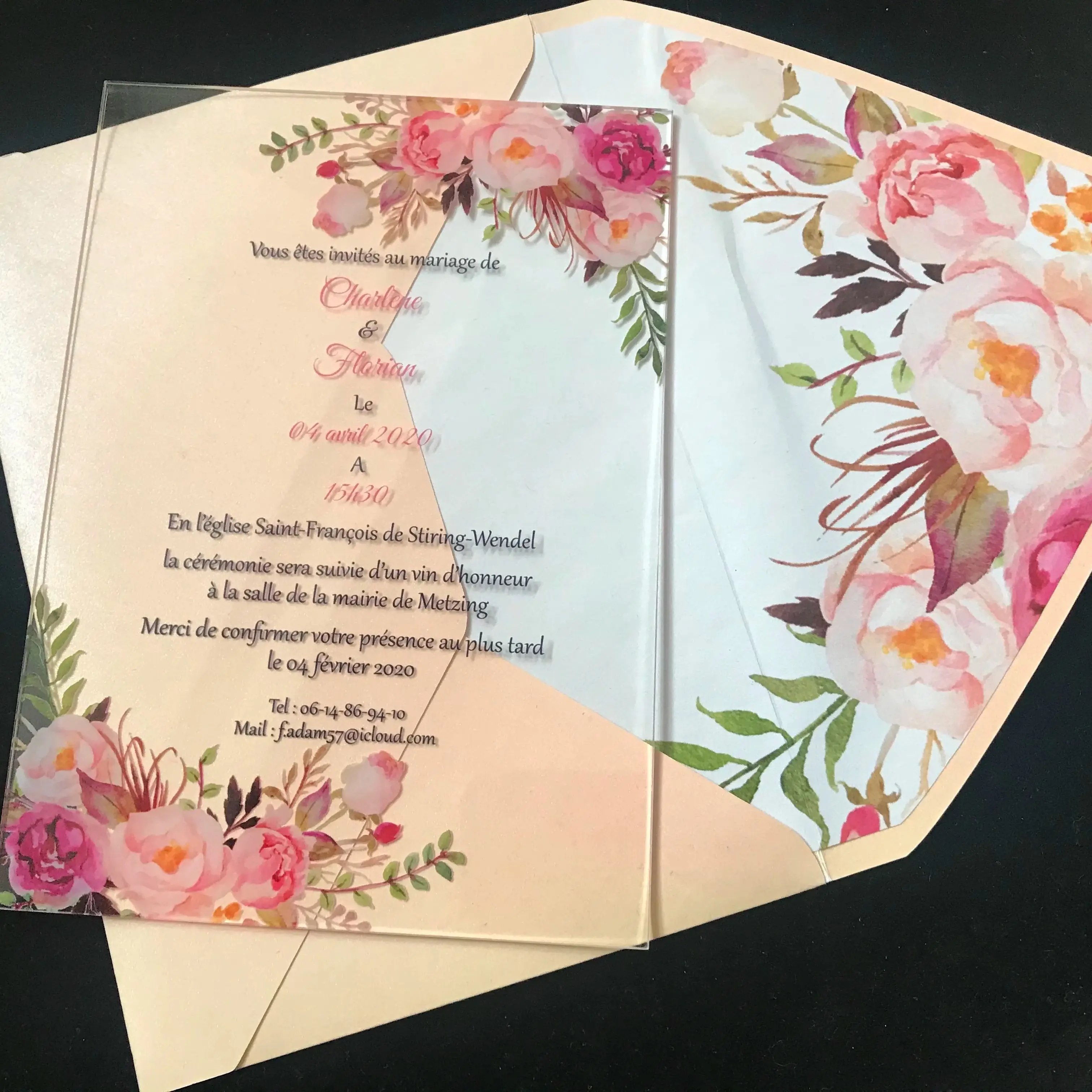 Customized Acrylic Transparent Wedding Invitation with Envelope for Party Decoration, 10PCs
Customized Acrylic Transparent Wedding Invitation with Envelope for Party Decoration, 10PCs