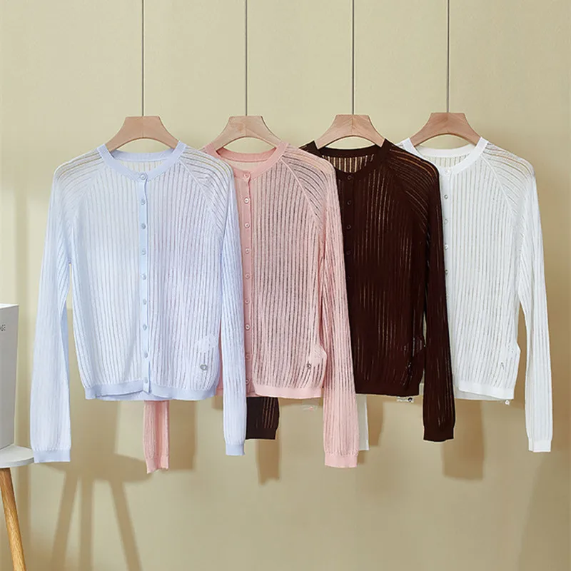Women's Spring Summer New Cardigan Round Neck Hollow Fashion All-match Linen Knitted Jacket Top
Women's Spring Summer New Cardigan Round Neck Hollow Fashion All-match Linen Knitted Jacket Top