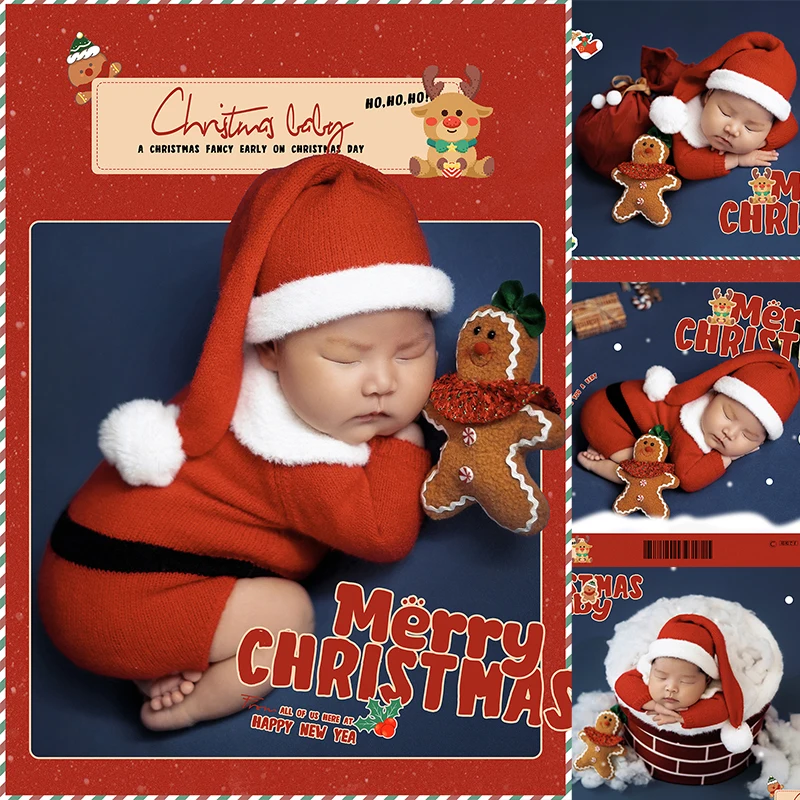 Детский рождественский наряд, комбинезон для новорожденных, комбинезон с пряничным человечком, рождественская подарочная коробка, мешок Санта-Клауса, реквизит, аксессуары для студийной фотографии
Детский рождественский наряд, комбинезон для новорожденных, комбинезон с пряничным человечком, рождественская подарочная коробка, мешок Санта-Клауса, реквизит, аксессуары для студийной фотографии