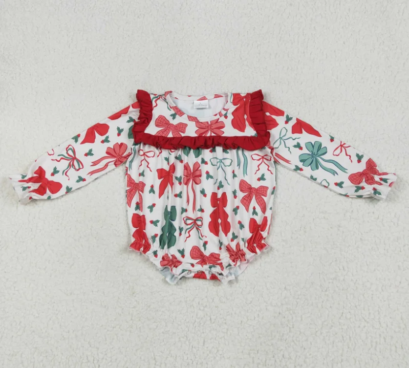 Boutique Newborn Girl Ruffle Rompers infant Girls Long Sleeve Bubble Rompers Kids Christmas Bows Printed Onesies Rompers
Boutique Newborn Girl Ruffle Rompers infant Girls Long Sleeve Bubble Rompers Kids Christmas Bows Printed Onesies Rompers