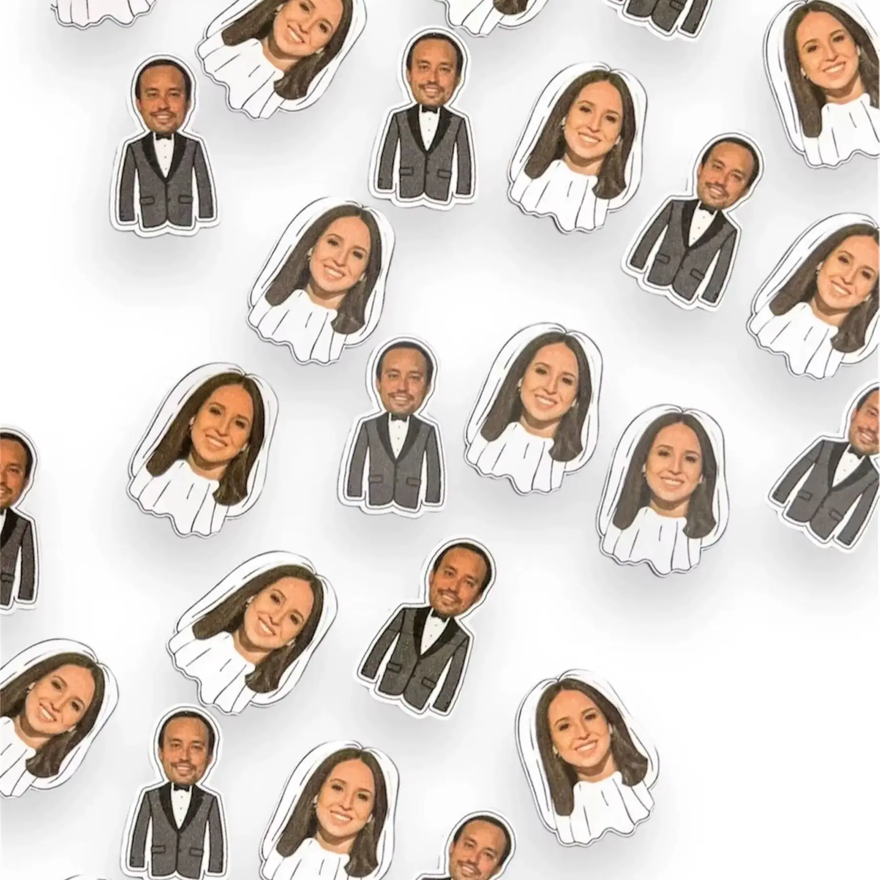 Set of 10 Bride and Groom Photo Head Confetti | Bachelorette | Bachelor | Engagement | Wedding | Bridal Shower | Party Confetti
Set of 10 Bride and Groom Photo Head Confetti | Bachelorette | Bachelor | Engagement | Wedding | Bridal Shower | Party Confetti