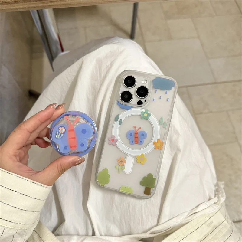 Korean Ins Cloud Flower MagSafe magnetic stand phone case for iPhone 16 15 14 13 Pro Max cute butterfly stand Clear Cover Funda
Korean Ins Cloud Flower MagSafe magnetic stand phone case for iPhone 16 15 14 13 Pro Max cute butterfly stand Clear Cover Funda
