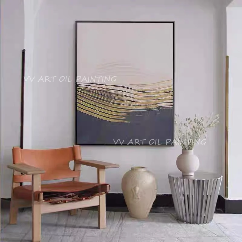 Gold foil pure 100% Hand Painted Oil Painting Simple Abstract Handmade Canvas Wall Art For Living Frameless Room Artwork
Gold foil pure 100% Hand Painted Oil Painting Simple Abstract Handmade Canvas Wall Art For Living Frameless Room Artwork
