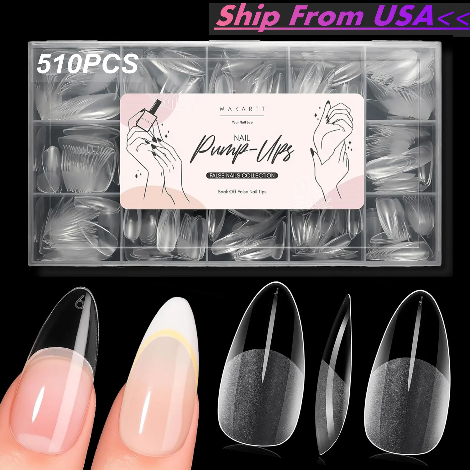 Типсы Makartt Almond Nail Tips: 510 шт., полное покрытие, средние миндалевидные накладные ногти, 15 размеров, мягкий гель, полуматовые, предварительно формы, накладные ногти
Типсы Makartt Almond Nail Tips: 510 шт., полное покрытие, средние миндалевидные накладные ногти, 15 размеров, мягкий гель, полуматовые, предварительно формы, накладные ногти