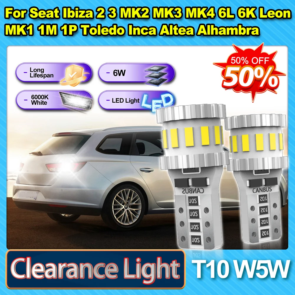 6W T10 W5W Plug And Play Clearance Light 6000K For Seat Ibiza 2 3 MK2 MK3 MK4 6L 6K Leon MK1 1M 1P Toledo Inca Altea Alhambra
6W T10 W5W Plug And Play Clearance Light 6000K For Seat Ibiza 2 3 MK2 MK3 MK4 6L 6K Leon MK1 1M 1P Toledo Inca Altea Alhambra