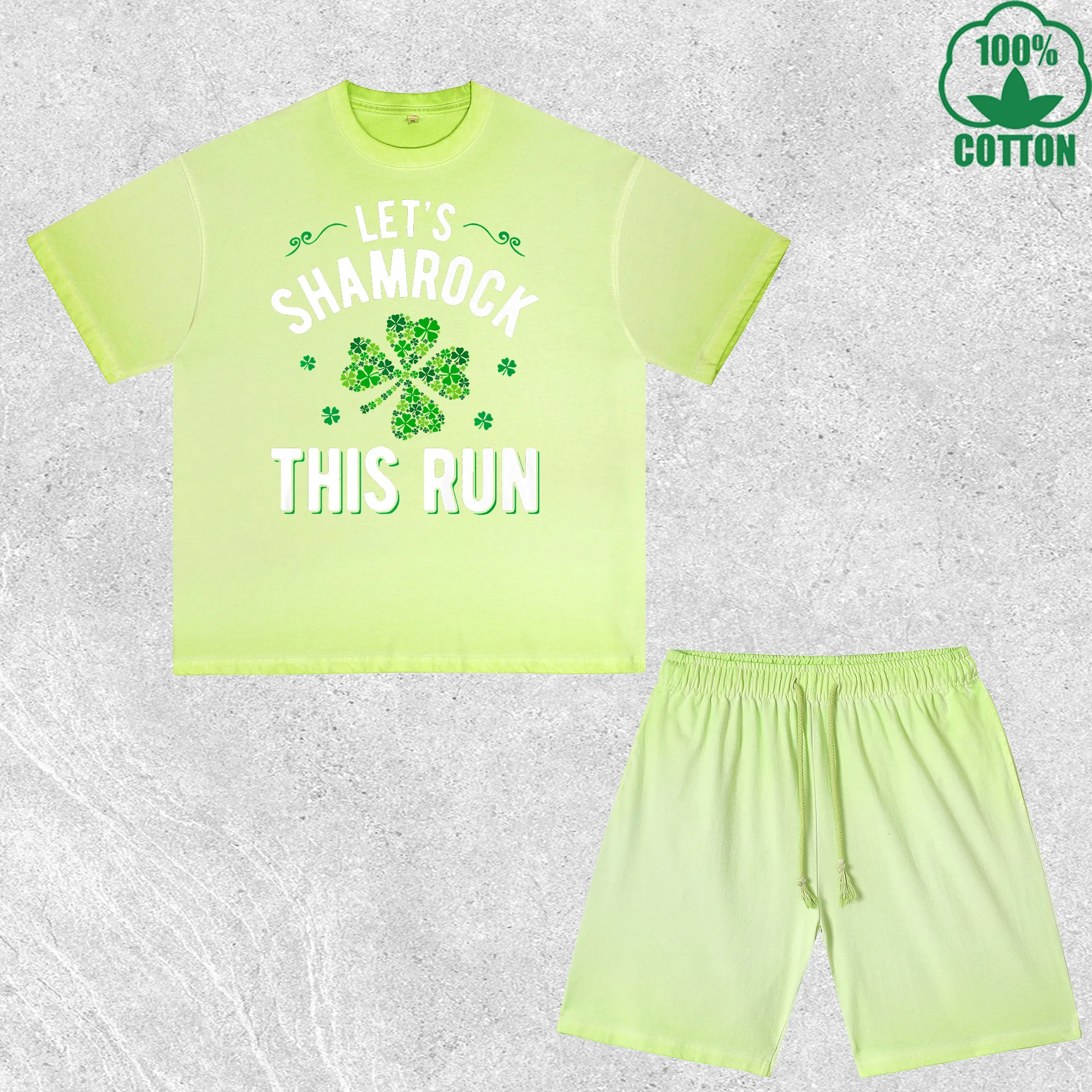 Комплект из футболки и шорт SHamrock This Run с принтом и эффектом потертости, разноцветный, свободный крой, модный, 100% хлопок, выгодный набор
Комплект из футболки и шорт SHamrock This Run с принтом и эффектом потертости, разноцветный, свободный крой, модный, 100% хлопок, выгодный набор