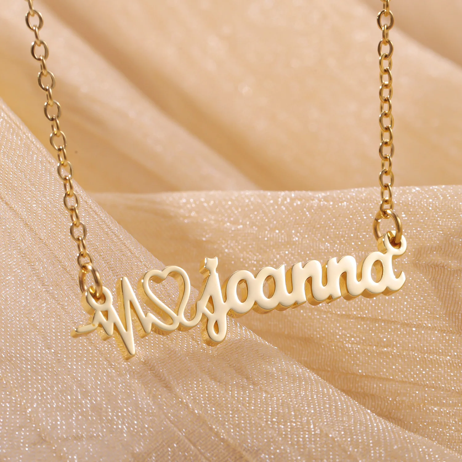 Custom Name Necklace Personalized Heartbeat Pendant 18k Gold Plated Stainless Steel Necklace For Women Fashion Jewelry Gifts
Custom Name Necklace Personalized Heartbeat Pendant 18k Gold Plated Stainless Steel Necklace For Women Fashion Jewelry Gifts