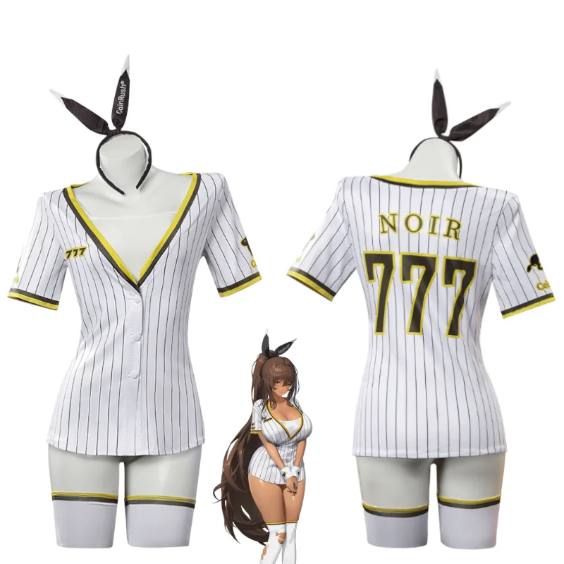 NIKKE Noir Baseball Cheerleader Cosplay Costume Goddess of Victory Noir Outfit with Rabbit Ears Headband Sexy Baseball Uniform
NIKKE Noir Baseball Cheerleader Cosplay Costume Goddess of Victory Noir Outfit with Rabbit Ears Headband Sexy Baseball Uniform