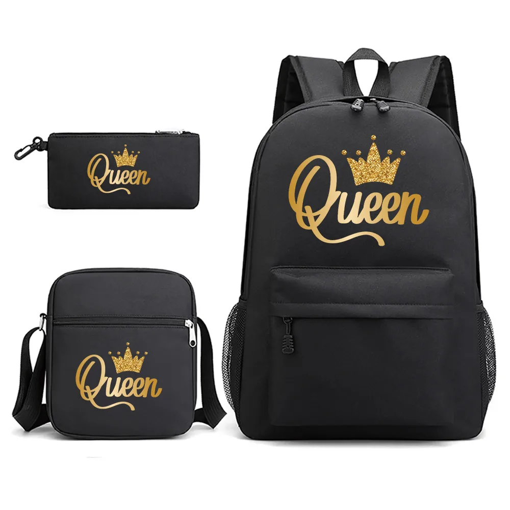 3pcs Queen Print Travel & School Bag Set Stylish Lightweight And Large Capacity Backpack + Crossbody Bag + Pen Case
3pcs Queen Print Travel & School Bag Set Stylish Lightweight And Large Capacity Backpack + Crossbody Bag + Pen Case