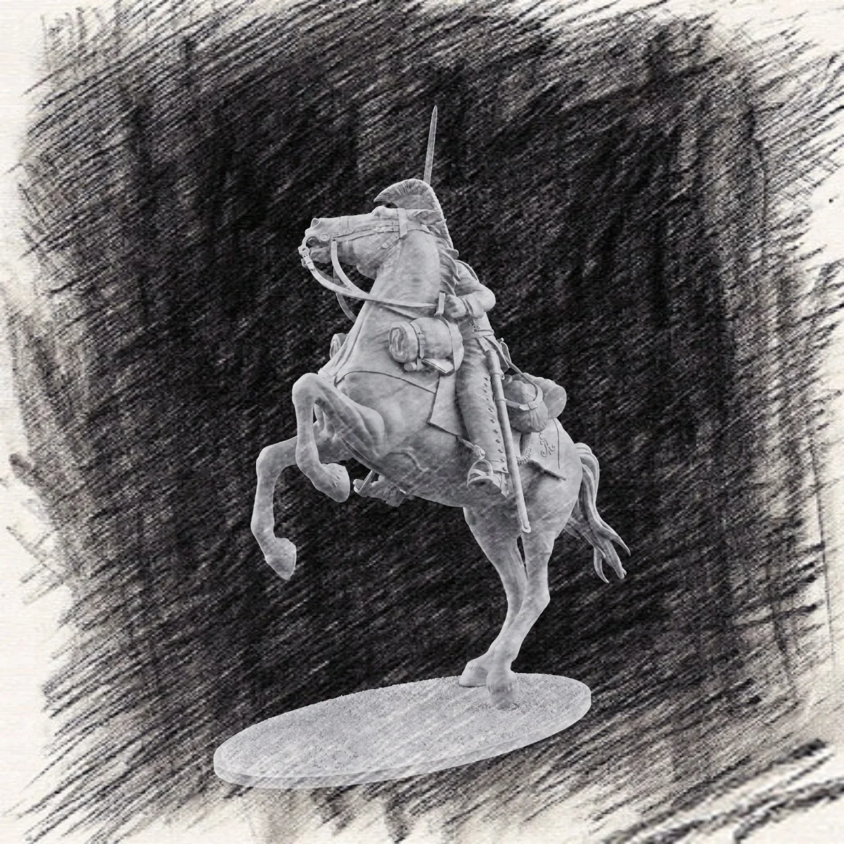 75mm Resin Unpainted Model Kit: Russian Cuirassier Regiment Private — Unassembled and Unpainted GK,1273R
75mm Resin Unpainted Model Kit: Russian Cuirassier Regiment Private — Unassembled and Unpainted GK,1273R