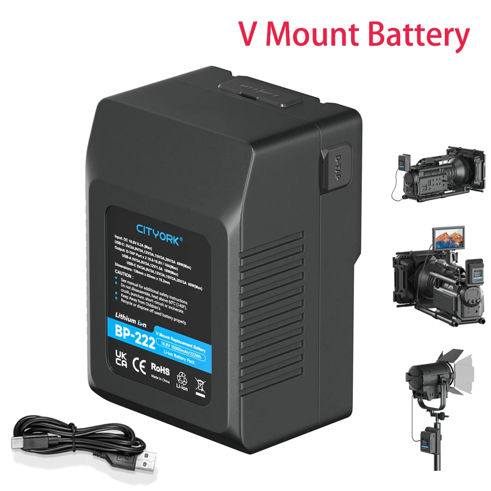 V Mount Battery BP-222 V Lock Battery for Sony V-Lock BP Batteries Camcorder Broadcast LED Video Light Blackmagic URSA Mini Pro
V Mount Battery BP-222 V Lock Battery for Sony V-Lock BP Batteries Camcorder Broadcast LED Video Light Blackmagic URSA Mini Pro