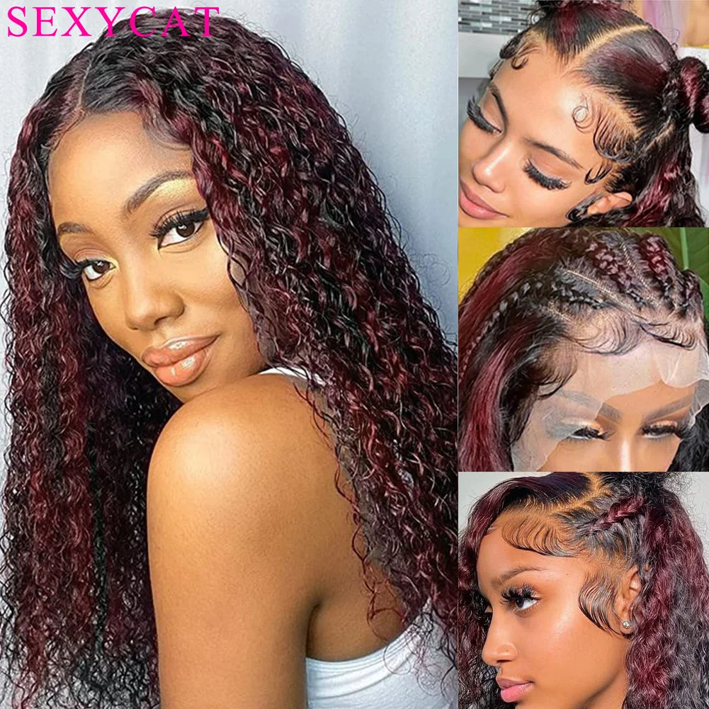 SexyCat Deep Wave Frontal Wig 13x4 HD Lace 1B/99J Burgundy Lace Front Wig Human Hair 5 Day Delivery Lace Front Human Hair Wigs
SexyCat Deep Wave Frontal Wig 13x4 HD Lace 1B/99J Burgundy Lace Front Wig Human Hair 5 Day Delivery Lace Front Human Hair Wigs