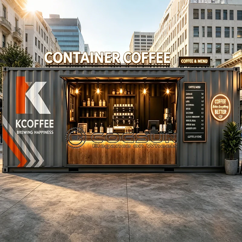 COGSUN Customized 40ft Container Bar Fully Equipped Outdoor Kitchen Cafe Bbq Burger Hot Dog Food Trucks Luxury Convenience Store
COGSUN Customized 40ft Container Bar Fully Equipped Outdoor Kitchen Cafe Bbq Burger Hot Dog Food Trucks Luxury Convenience Store
