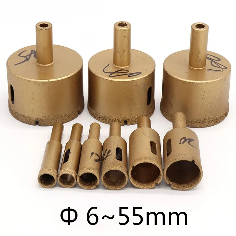 6-55mm Diamond Brazed Core Dry Drill For Porcelain Tiles Marble Glass Granite Hole Saw Cutter Accessories Saw Cutting
6-55mm Diamond Brazed Core Dry Drill For Porcelain Tiles Marble Glass Granite Hole Saw Cutter Accessories Saw Cutting