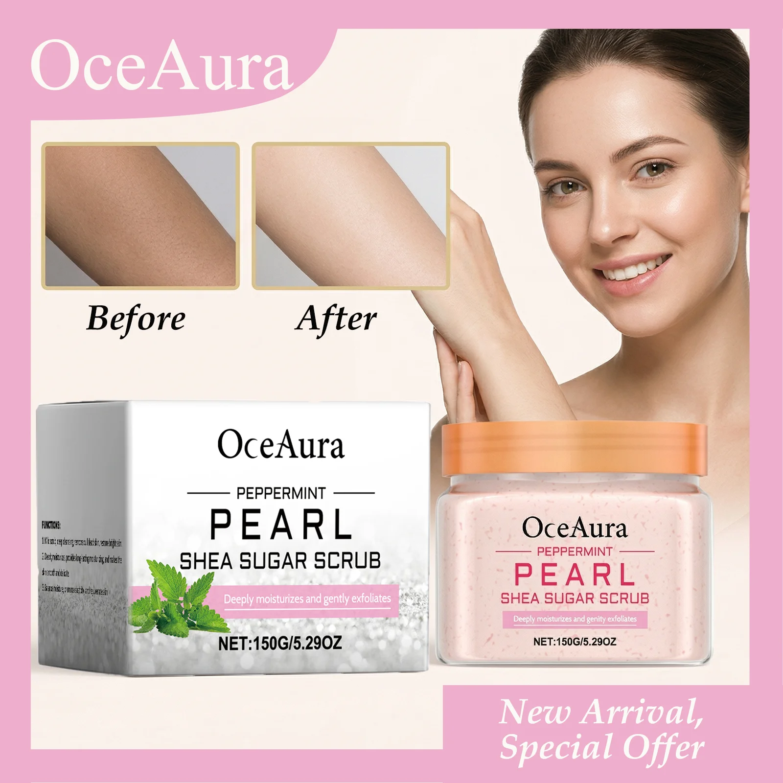 Скраб для тела OCEAURA 150G с перцем ментола, жемчугом и маслом ши: глубокое очищение, интенсивное увлажнение, длительное увлажнение кожи.
Скраб для тела OCEAURA 150G с перцем ментола, жемчугом и маслом ши: глубокое очищение, интенсивное увлажнение, длительное увлажнение кожи.