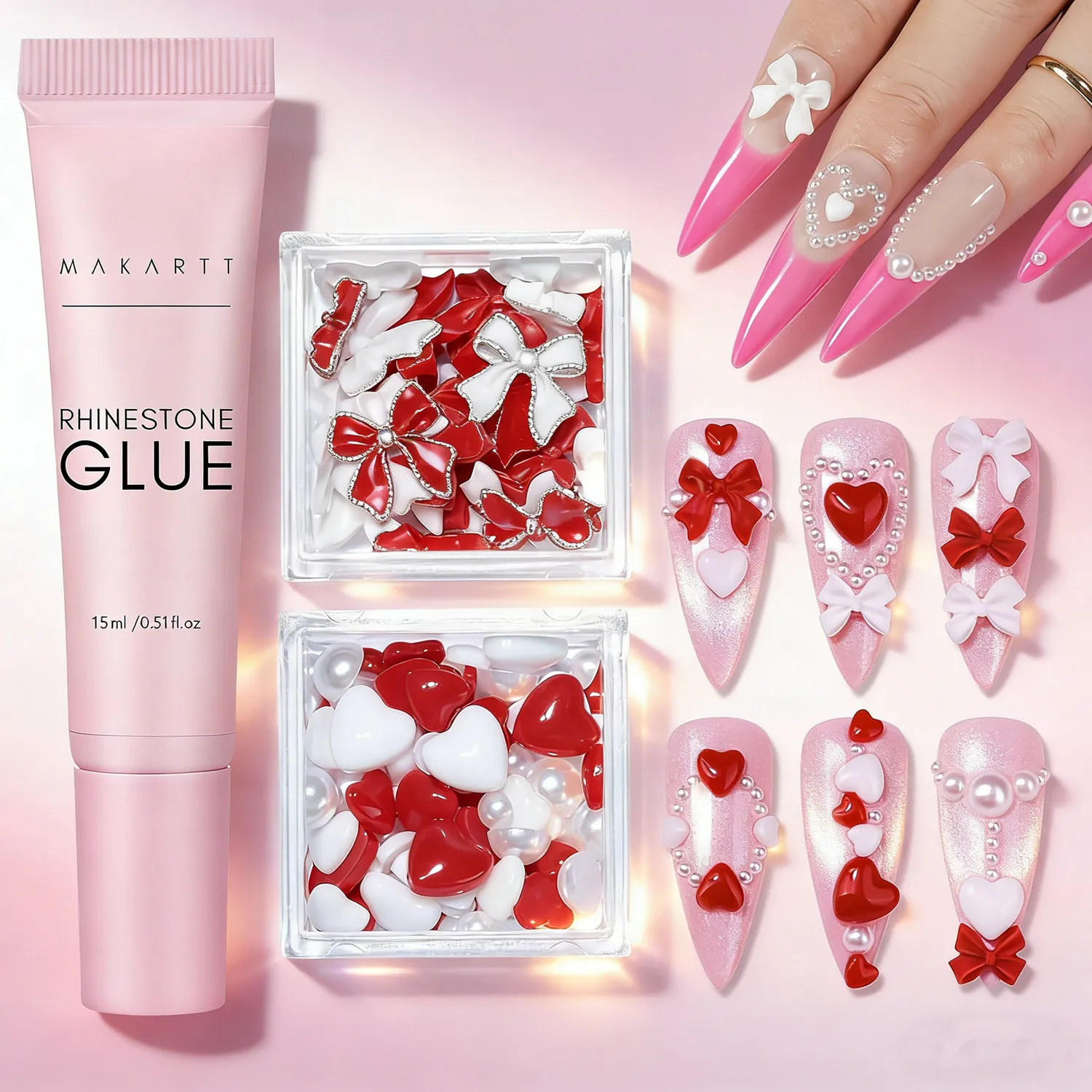 Набор для маникюра с клеем для страз 15 мл, гель-клей для нейл-арта с жемчугом и 3D-декором в виде сердечек для маникюра на День святого Валентина
Набор для маникюра с клеем для страз 15 мл, гель-клей для нейл-арта с жемчугом и 3D-декором в виде сердечек для маникюра на День святого Валентина
