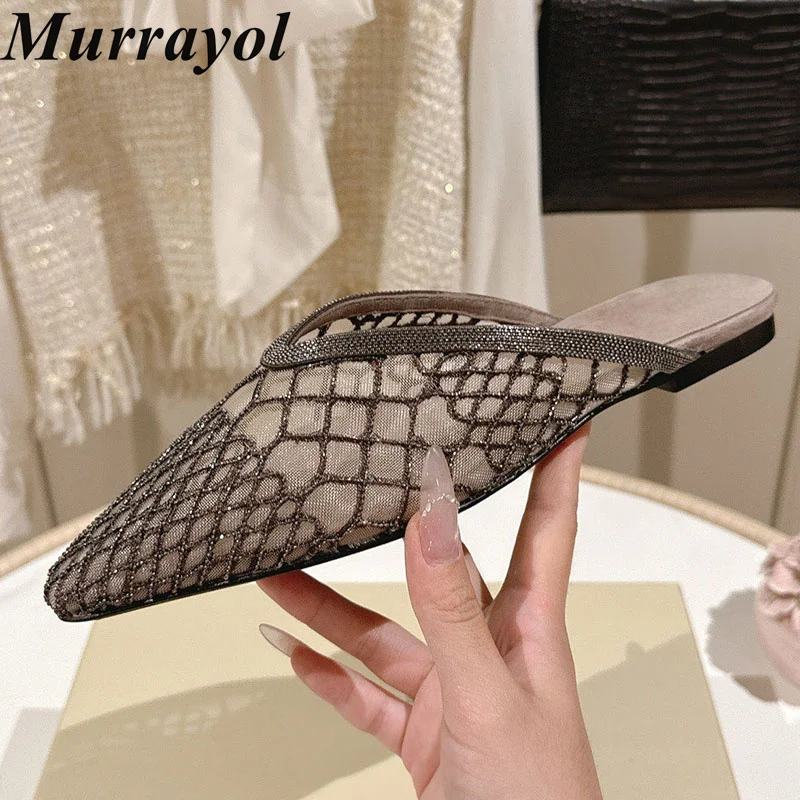 Lazy Mules Pointed Toe Slipper Women Mesh String Bead Decor Flat Bottom Spring Autumn Vacation Walking Shoes Zapatos De Mujer
Lazy Mules Pointed Toe Slipper Women Mesh String Bead Decor Flat Bottom Spring Autumn Vacation Walking Shoes Zapatos De Mujer