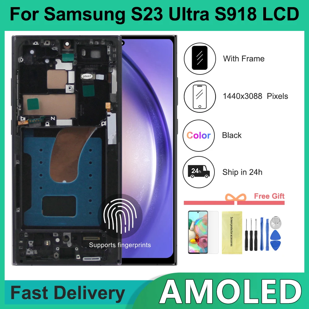 AMOLED For Samsung S23 Ultra LCD Display Touch Screen Digitizer for Samsung S23 Ultra 5G S918 S918B S918U LCD
AMOLED For Samsung S23 Ultra LCD Display Touch Screen Digitizer for Samsung S23 Ultra 5G S918 S918B S918U LCD