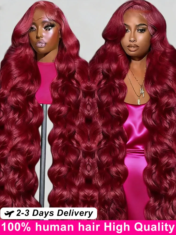 40 Inch 99j Burgundy Body Wave Human Hair Wigs 13x6 HD Lace Frontal Wig Colored Wet And Wavy Curly Lace Front Human Hair Wigs
40 Inch 99j Burgundy Body Wave Human Hair Wigs 13x6 HD Lace Frontal Wig Colored Wet And Wavy Curly Lace Front Human Hair Wigs
