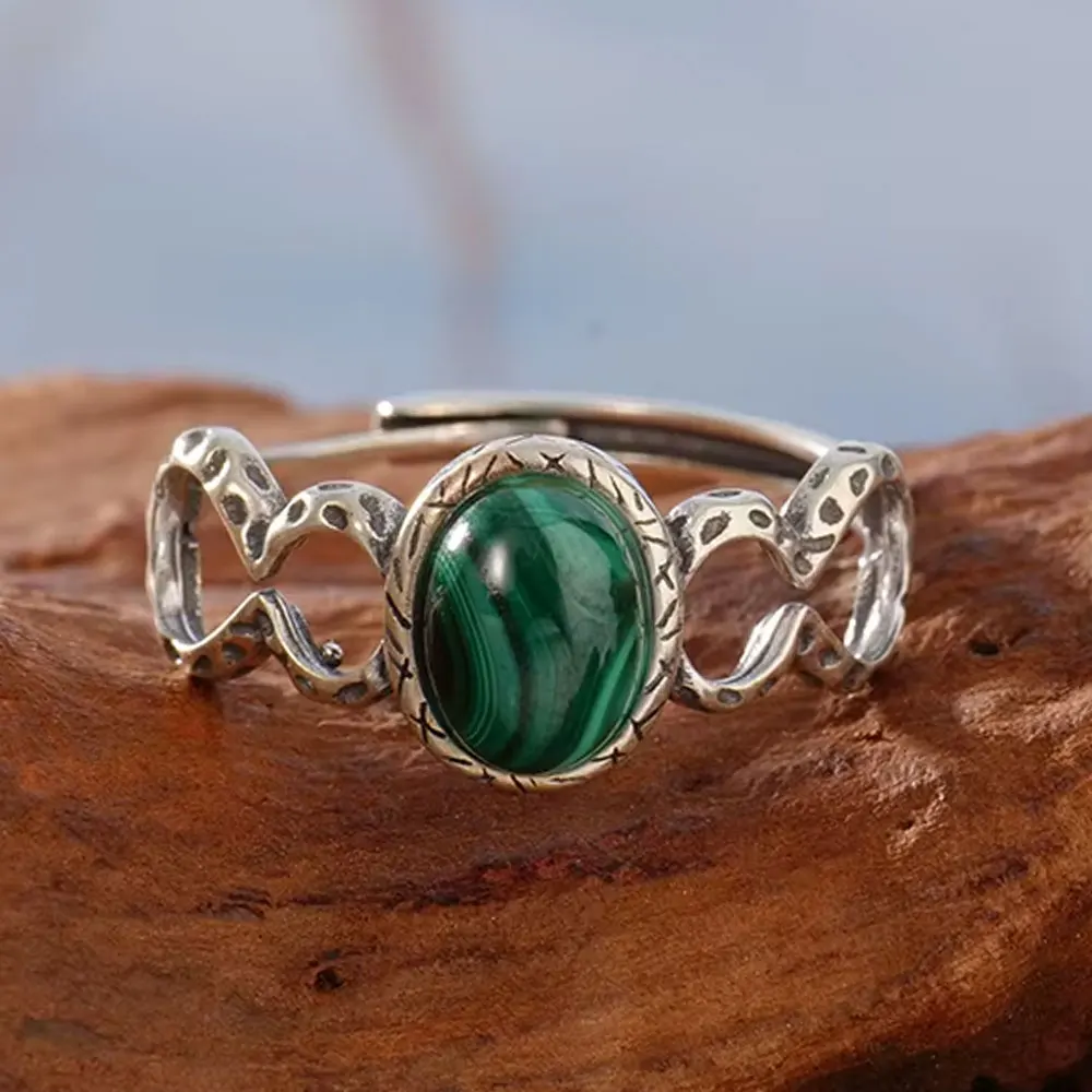 925 sterling silver Malachite ring, natural gemstone luxury jewelry, retro hollow design, Bohemian women's ring birthday gift
925 sterling silver Malachite ring, natural gemstone luxury jewelry, retro hollow design, Bohemian women's ring birthday gift