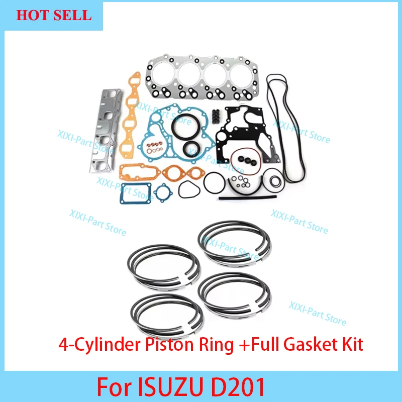 D201 Full Gasket Kit Set+Piston Ring 4-Cylinder 88*2+2+2 For ISUZU Engine Cylinder Head Gasket Overhaul Rebuild Kit 88*2+2+2+4mm
D201 Full Gasket Kit Set+Piston Ring 4-Cylinder 88*2+2+2 For ISUZU Engine Cylinder Head Gasket Overhaul Rebuild Kit 88*2+2+2+4mm