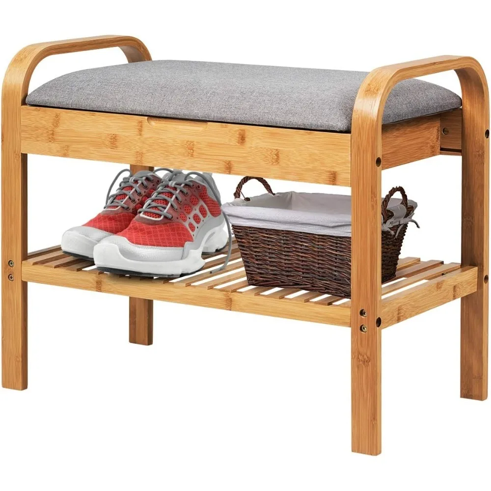 Entryway Shoe Bench, 2 Tier Sturdy Shoe Rack with Flip Top Storage Space and Padded Cushion, Compact Shoes Organizer Holds up to
Entryway Shoe Bench, 2 Tier Sturdy Shoe Rack with Flip Top Storage Space and Padded Cushion, Compact Shoes Organizer Holds up to