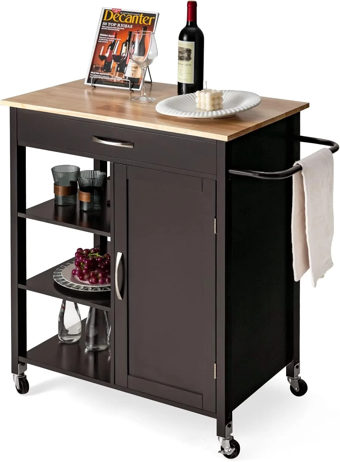 Kitchen Island with Storage, Rolling Kitchen Cart with Towel Rack, Storage Drawer, and 3-Tier Open Shelves, Kitchen Island
Kitchen Island with Storage, Rolling Kitchen Cart with Towel Rack, Storage Drawer, and 3-Tier Open Shelves, Kitchen Island